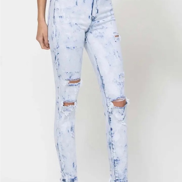 Flying Monkey Denim - Flying Monkey Sky Blue Ripped Skinny Jeans